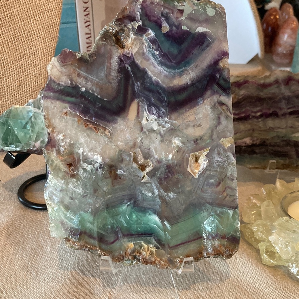 Natural Fluorite Crystal Display